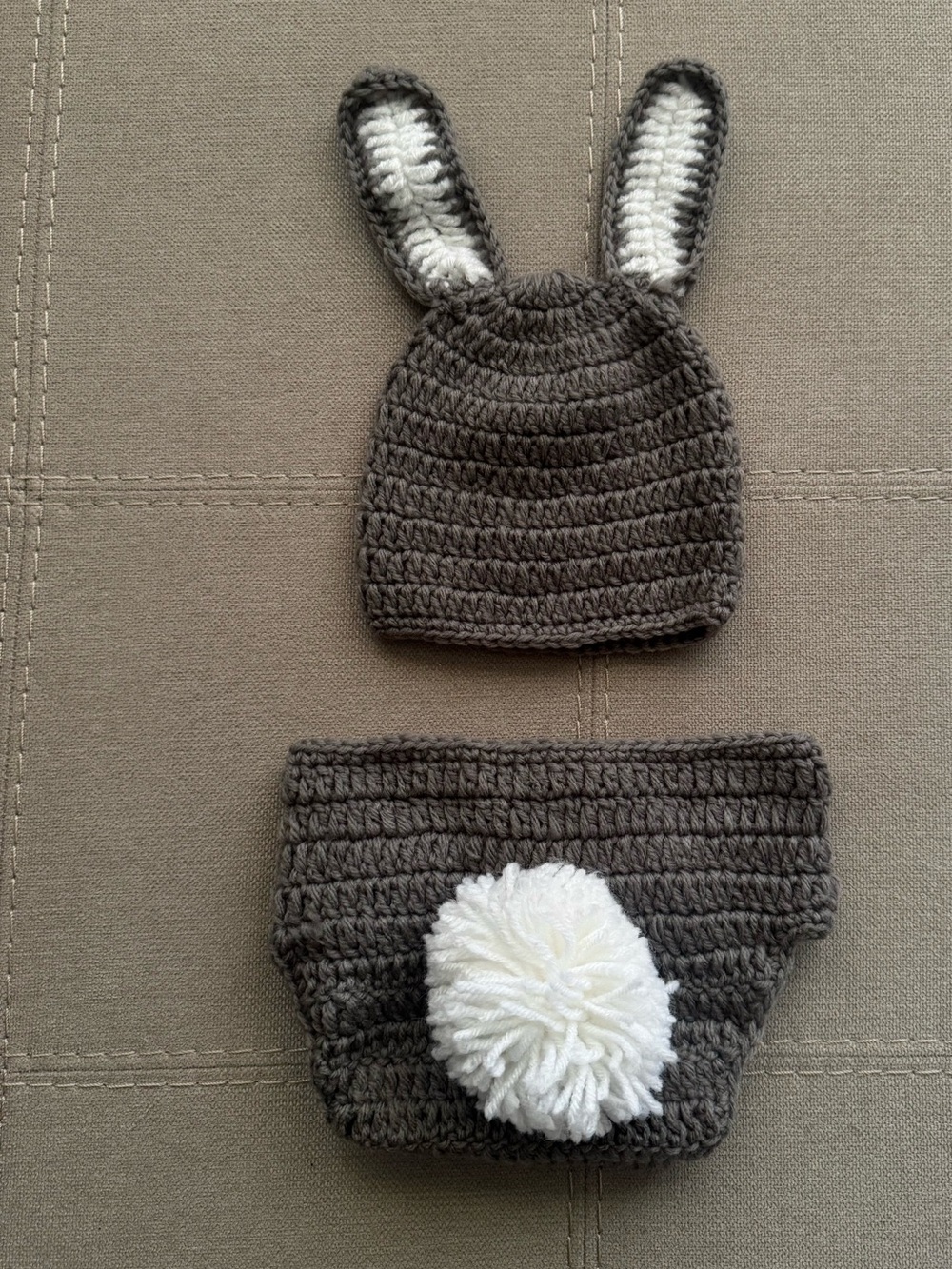 Grey Bunny Crochet Outfit